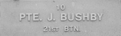 Image of plaque on tree N033 for James Bushby