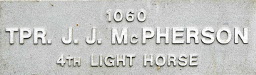 Image of plaque on tree S188 for John McPherson